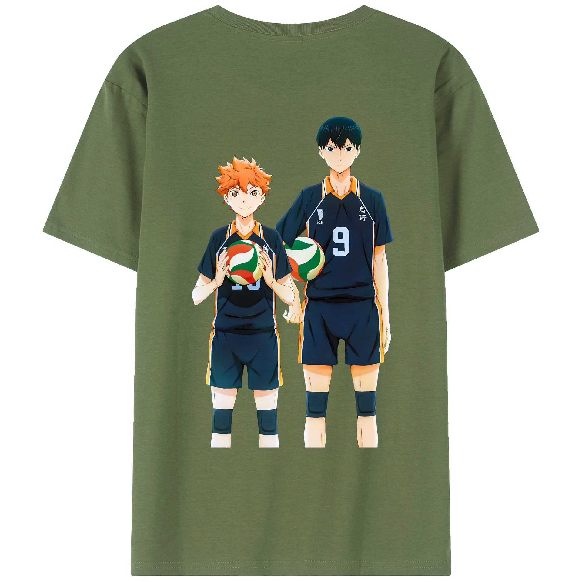 （画像用） ハイキュー!! Haikyu!! 綿100％ メンズ半袖Tシャツ（バックプリント） 通気性